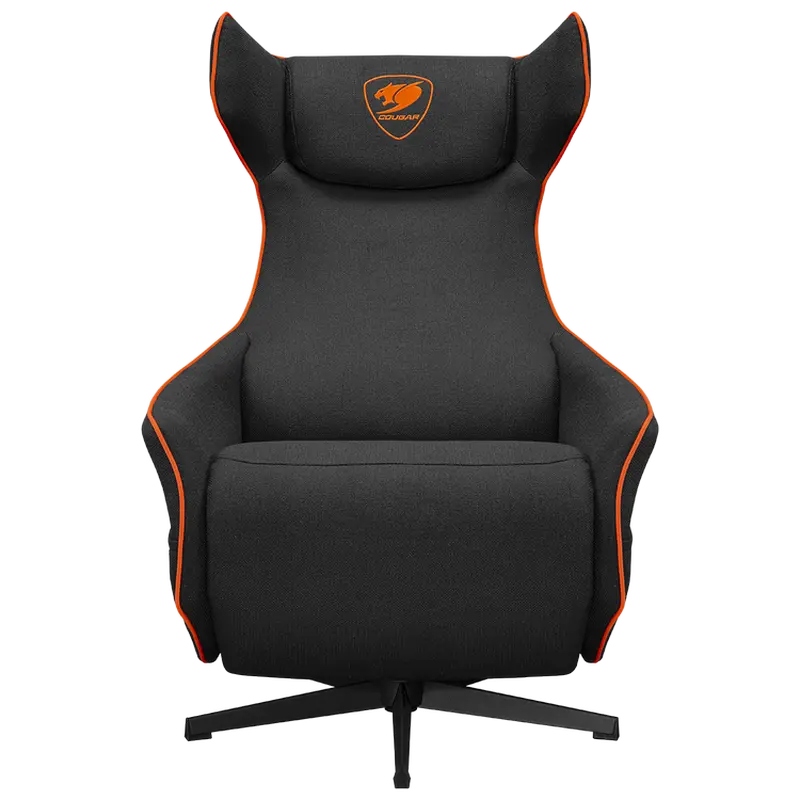 Scaun gaming Cougar Magus Negru/Portocaliu cu suport picioare
