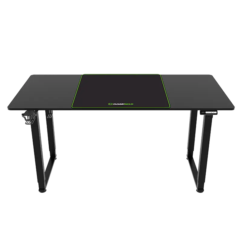 Gaming Desk Gamemax D160-EC, 160x750x(72-117)cm, Electric adjustable height, Cup holder, Headset hol