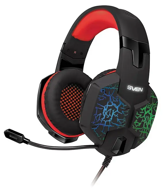 Casti gaming SVEN AP-U988MV USB Negru/Rosu
