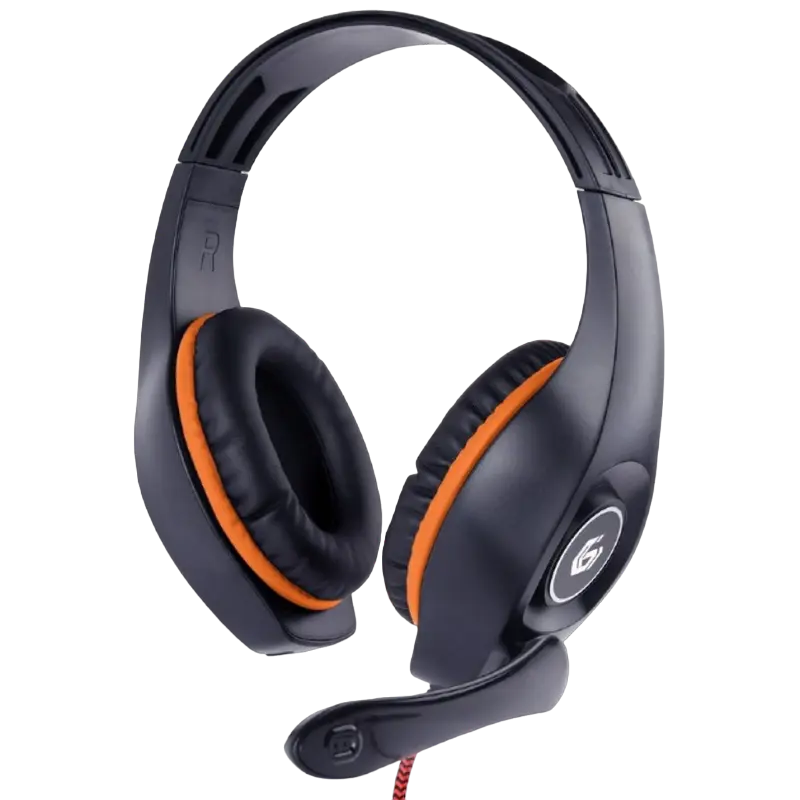 Gembird Gaming Headset GMB GHS-05-O, 40mm driver, 20-20000Hz, 32 Ohm, 102 db, 0.250g, 3.5mm, Black/Orange