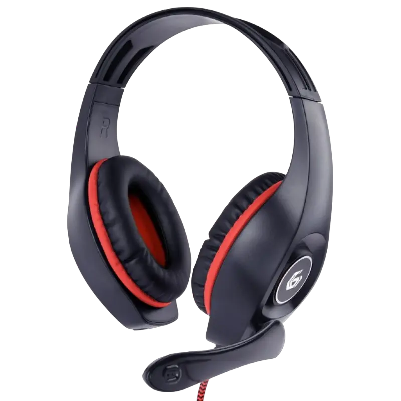Gembird Gaming Headset GMB GHS-05-R, 40mm driver, 20-20000Hz, 32 Ohm, 102 db, 0.250g, 3.5mm, Black/Red