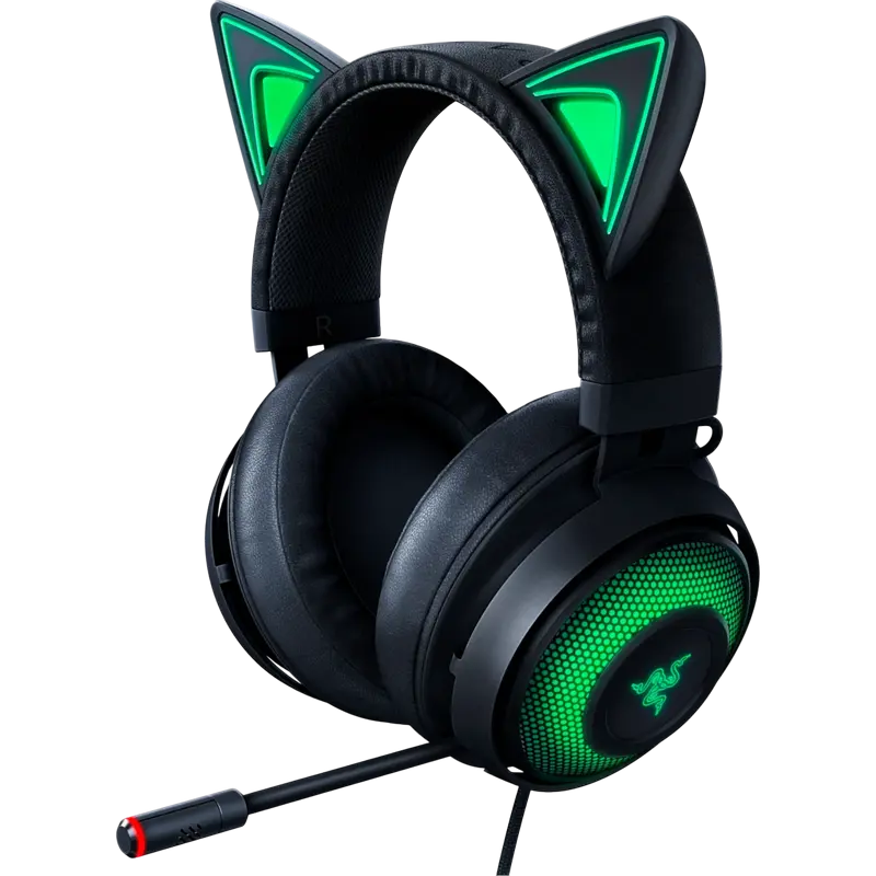 Gaming Headset Razer Kraken Kitty, 50mm drivers, 20-20kHz, 32 Ohm, 109db, 408g, ANC, Stream Reactive