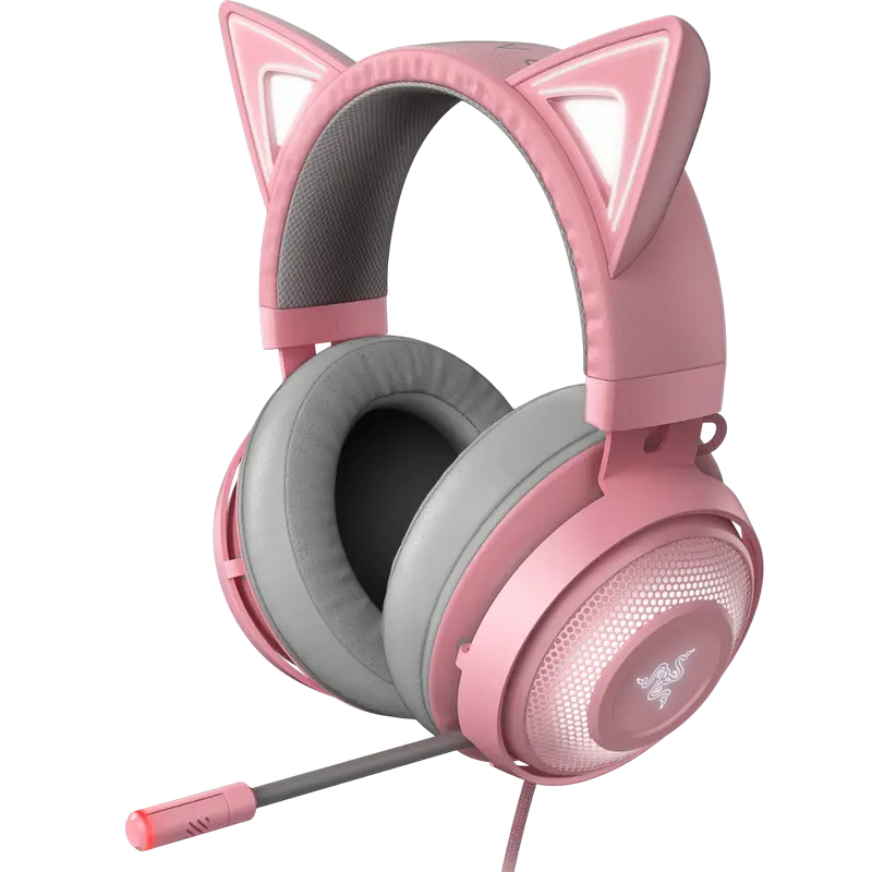 Gaming Headset Razer Kraken Kitty, 50mm drivers, 20-20kHz, 32 Ohm, 109db, 408g, ANC, Stream Reactive
