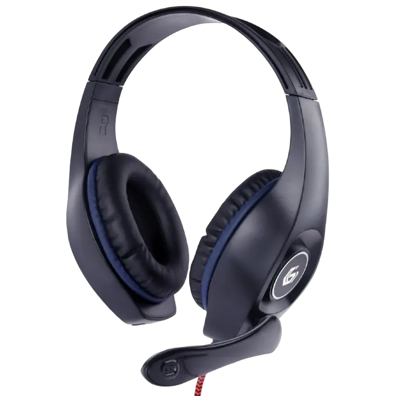 Gembird Gaming Headsеt GMB GHS-05-B, 40mm driver, 20-20000Hz, 32 Ohm, 102 db, 0.250g, 3.5mm, Black/Blue
