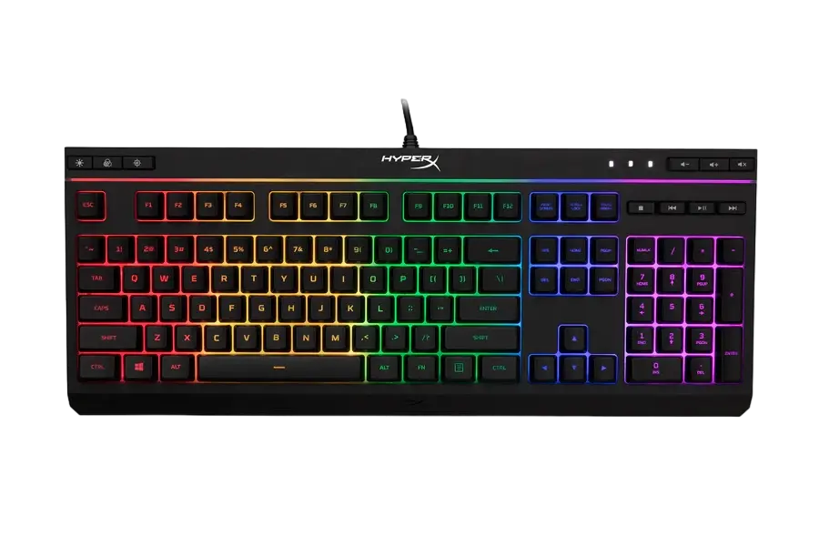 Gaming Keyboard HyperX Alloy Core RGB, Membrane, Media Control, Solid frame, 5 Zones RGB, Spill resi