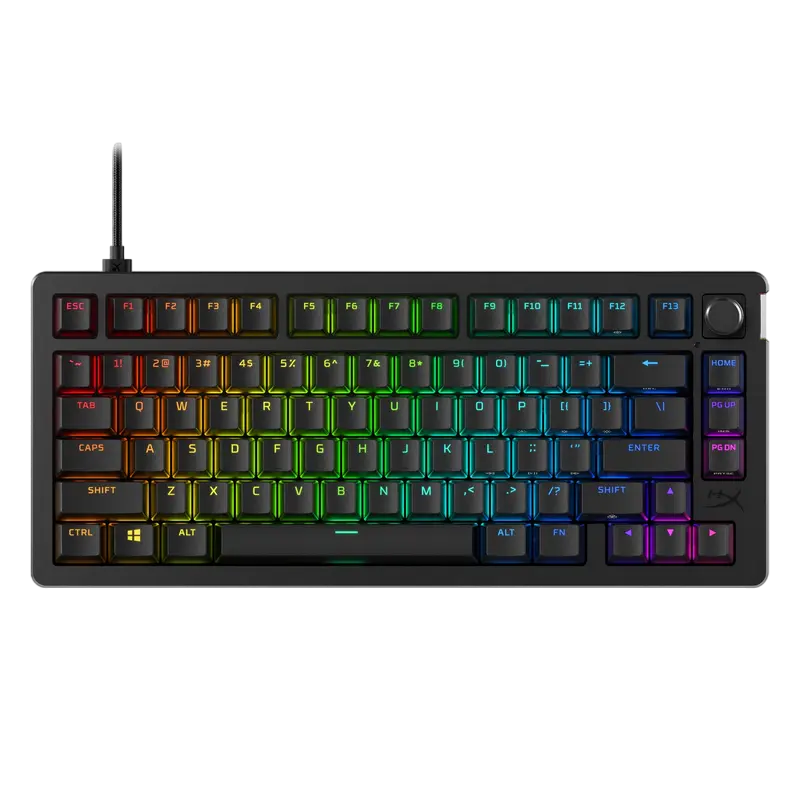 Gaming Keyboard HyperX Alloy Rise 75, Mechanical, 75% form factor, Linear SW, PBT Keycaps, Magnetic