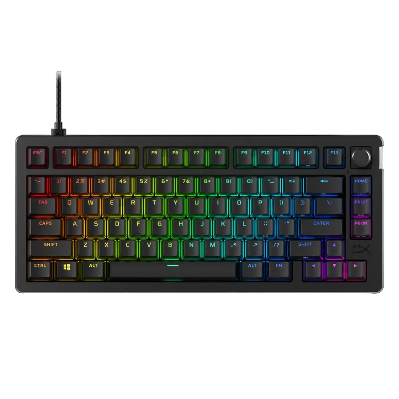 Gaming Keyboard HyperX Alloy Rise 75, Mechanical, 75% form factor, Linear SW, PBT Keycaps, Magnetic