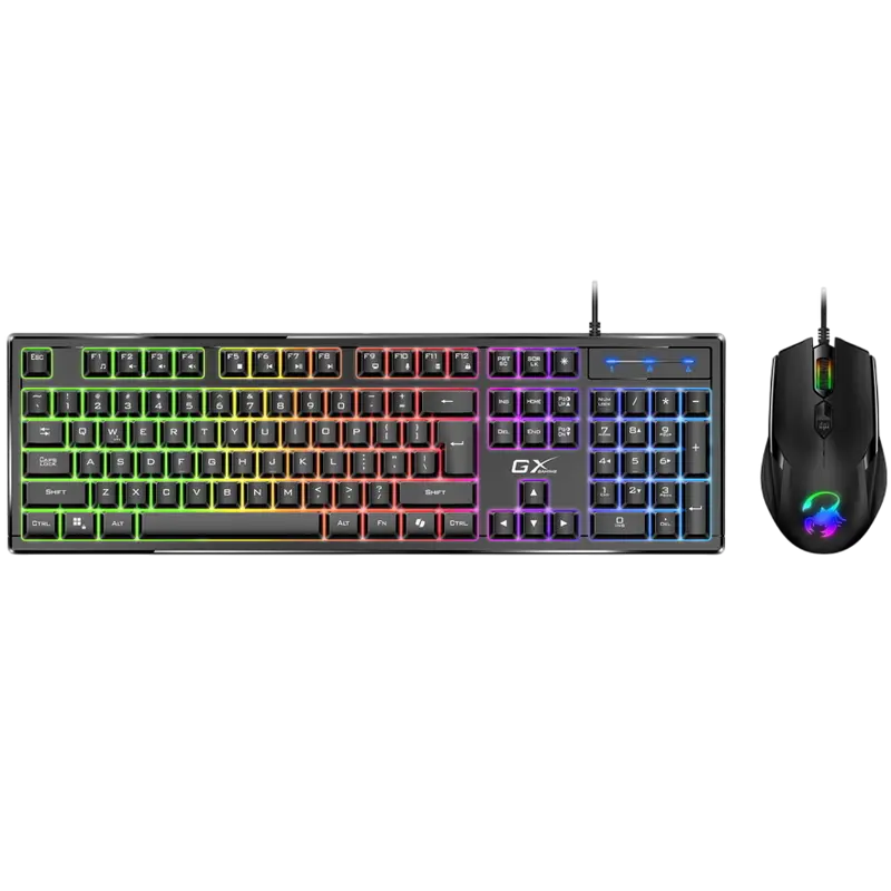 Gaming Keyboard & Mouse Genius Scorpion KM-GX6, Mech-Brane, FN keys, Spill resistant, up to 3200 dpi
