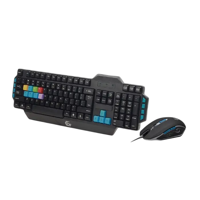 Gaming Keyboard & Mouse Gembird, Keys: 104 keys + 8 hotkeys, 6-button optical mouse 800 - 2400 dpi