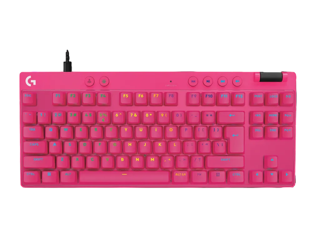 Tastatura gaming Logitech G PRO X TKL Rapid, mecanica, switch-uri magnetice analogice, RGB, Magenta