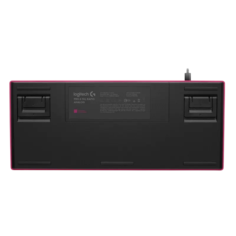 Tastatura gaming Logitech G PRO X TKL Rapid, mecanica, switch-uri magnetice analogice, RGB, Magenta, detaliu interfață