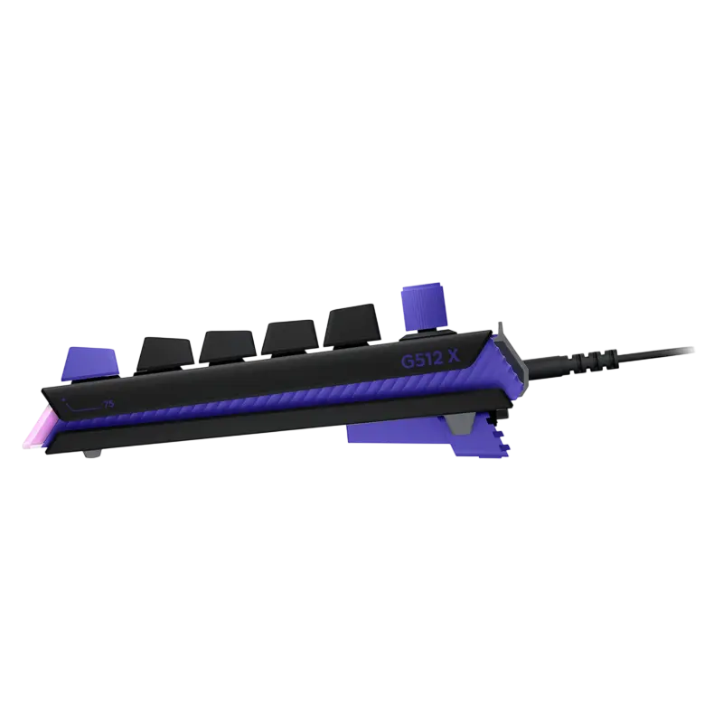 Tastatura gaming Logitech G512 X 75 Wired, switch tactile, neagra, vedere laterală