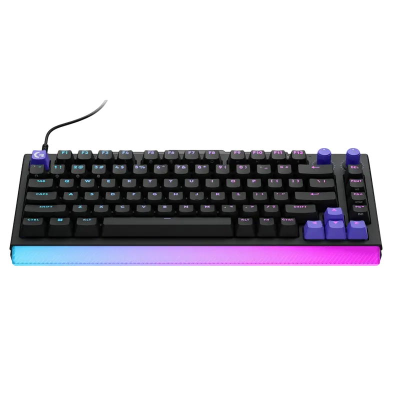 Tastatura gaming Logitech G512 X 75 Wired, switch tactile, neagra, vedere posterioară