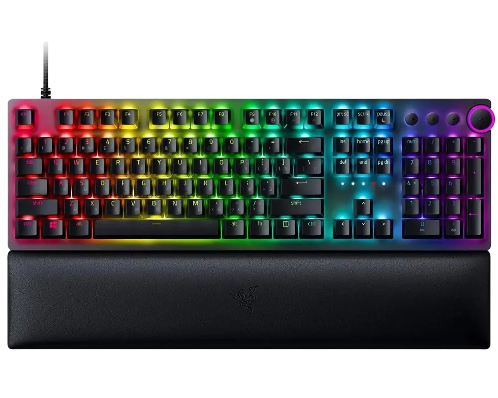 Gaming Keyboard Razer Huntsman V2, Mechanical, Optical Clicky SW, Aluminum top, Macro, Media Cantro