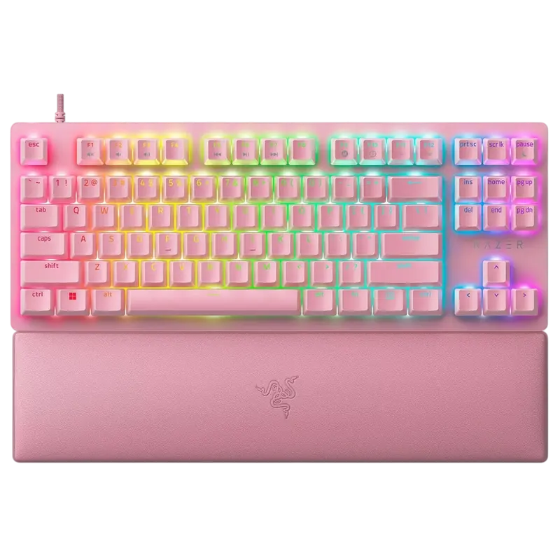 Gaming Keyboard Razer Huntsman V2, TLK, Mechanical, Optical Linear SW, Aluminum top, Macro, Wrist Re