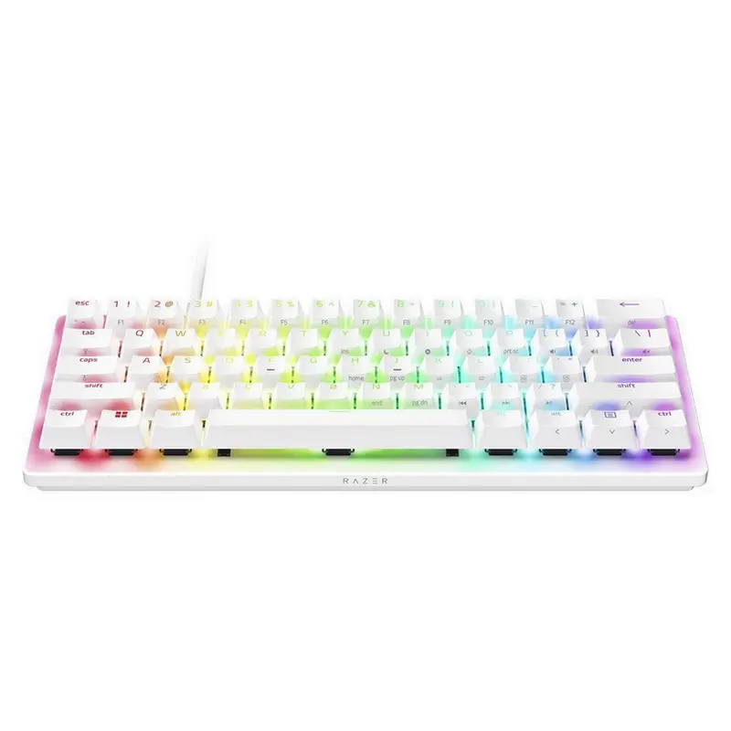 Tastatura gaming Razer Huntsman V3 Pro Mini, alba, vedere laterală