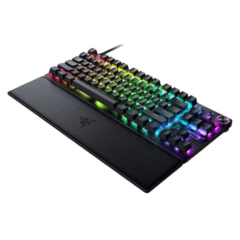 Tastatura gaming Razer Huntsman V3 Pro TKL, neagra, vedere laterală