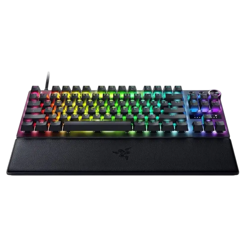 Tastatura gaming Razer Huntsman V3 Pro TKL, neagra, vedere posterioară