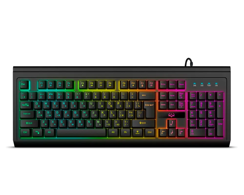 Gaming Keyboard SVEN KB-G8400, Fn keys, Programmable, RGB, 1.8m, USB, EN/RU, Black