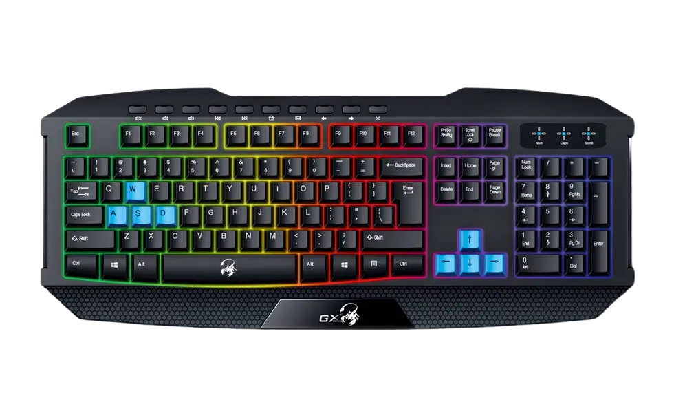 Tastatură gaming Genius Scorpion K215, iluminare 7 culori, rezistentă la stropire