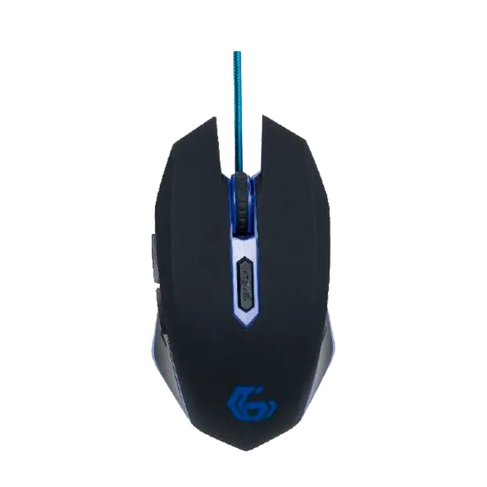 Gembird Gaming Mouse GMB MUSG-001-B, Optical, 600-2400 dpi, 6 buttons, Backlight, Black-Blue, USB