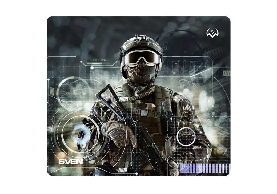 Gaming Mouse Pad SVEN MP-G01S Soldier, 230 x 200 x 2mm, Fabric surface, Rubberized base, Picture