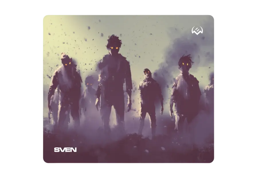 Gaming Mouse Pad SVEN MP-G02S Zombie, 230 x 200 x 2mm, Fabric surface, Rubberized base, Picture