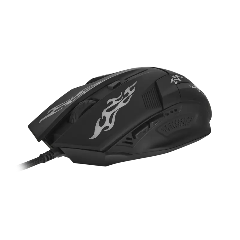 Mouse gaming SVEN RX-G720, cu fir, 3200 DPI, 6 butoane, iluminare RGB, Negru, vedere posterioară