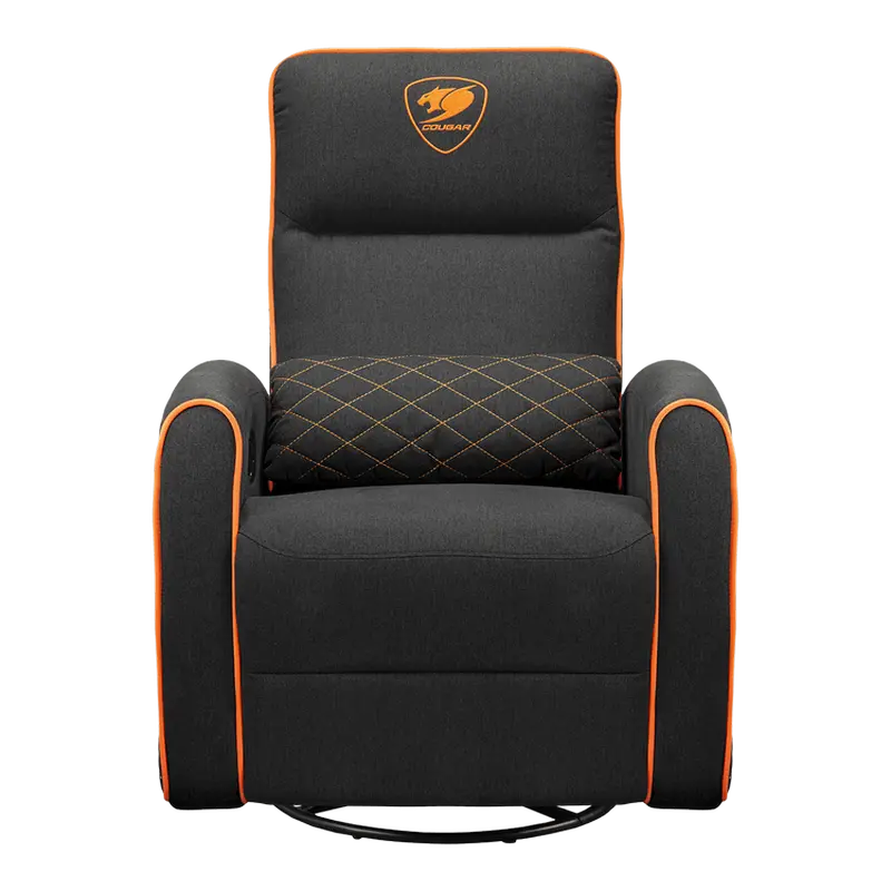 Gaming Sofa Cougar Fidom Black/Orange, User max load up to 150kg/height 160-195cm, 2 side pocket, Ro