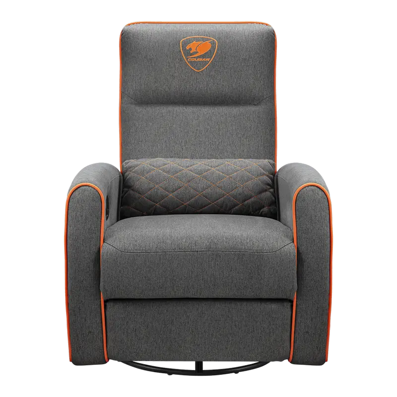Gaming Sofa Cougar Fidom Gray/Orange, User max load up to 150kg/height 160-195cm, 2 side pocket, Roc