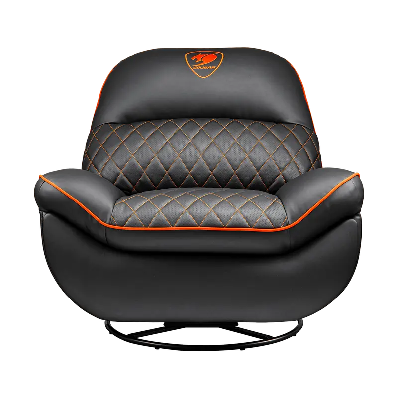Gaming Sofa Cougar Overlord Black/Orange, User max load up to 150kg/height 160-195cm, Rock, Recline