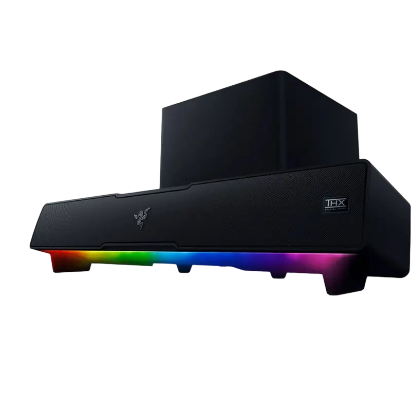 Gaming Soundbar & Subwoofer Razer Leviathan V2, THX Spatial Audio, RGB, BT 5.2/USB