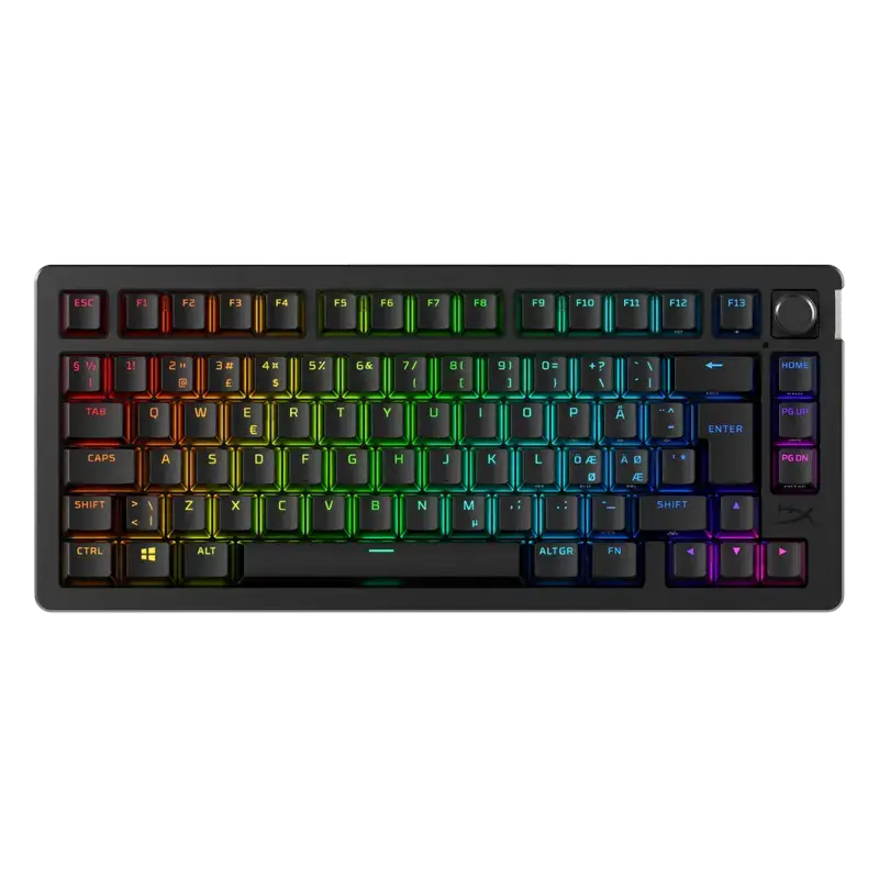 Gaming Wireless Keyboard HyperX Alloy Rise 75, Mechanical, 75% form factor, Linear SW, Volume knob