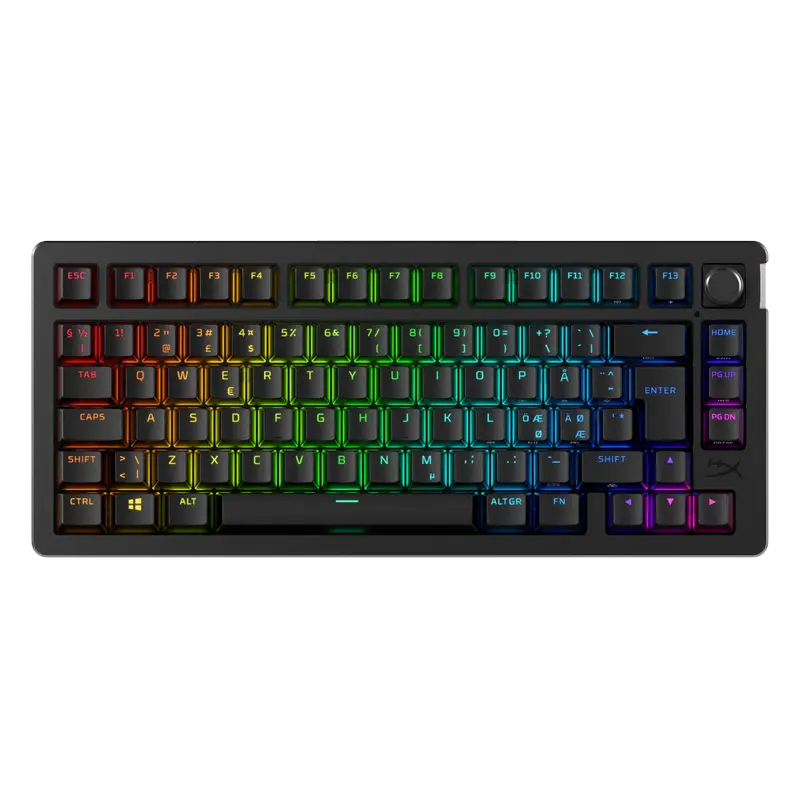 Gaming Wireless Keyboard HyperX Alloy Rise 75, Mechanical, 75% form factor, Linear SW, Volume knob