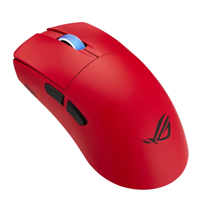 Mouse gaming wireless ASUS ROG Harpe II Ace, 42000 DPI, 8000 Hz, 48g, Rosu, vedere laterală