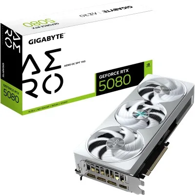 GIGABYTE GeForce RTX5080 16GB AERO OC SFF (GV-N5080AERO OC-16GD), vedere laterală