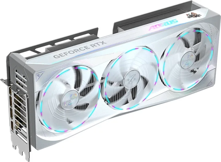 GIGABYTE GeForce RTX5080 16GB MASTER ICE, vedere laterală