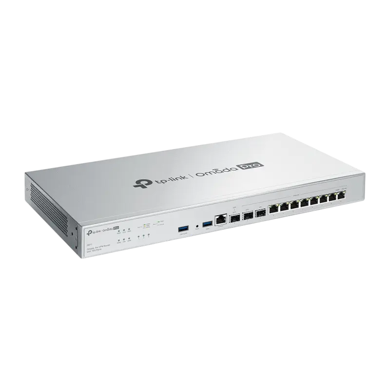 Router VPN TP-Link Omada Pro G611 cu 2 porturi 10GE SFP+, vedere laterală