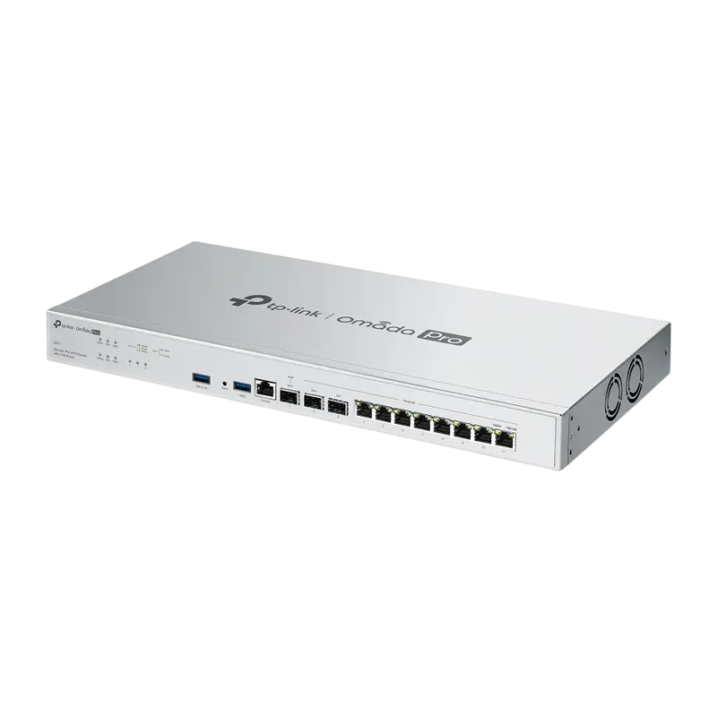 Router VPN TP-Link Omada Pro G611 cu 2 porturi 10GE SFP+, vedere posterioară