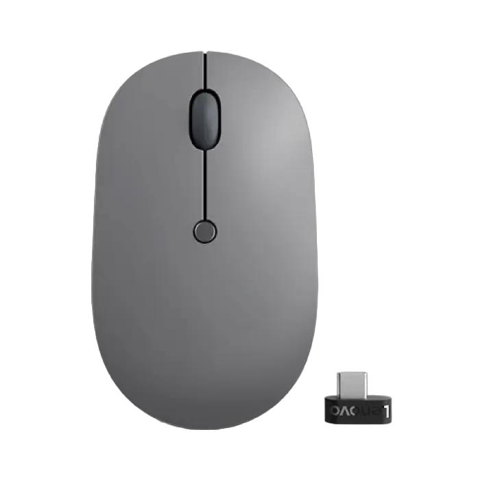 Lenovo Go USB-C Wireless Rechargeable Mouse, 800/1600/2400 DPI, silent keys, Ergonomic design, Storm Grey