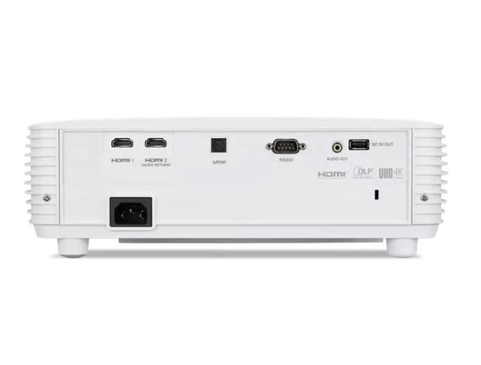UHD Projector ACER H6830BD DLP 3D, 3840x2160, HDR, up to 240Hz, 10000:1, 4000 Lm, 10000hrs , VGA, HDMIx2, USB, 10W Mono Speaker, Bag, White, 2.92 Kg, detaliu interfață