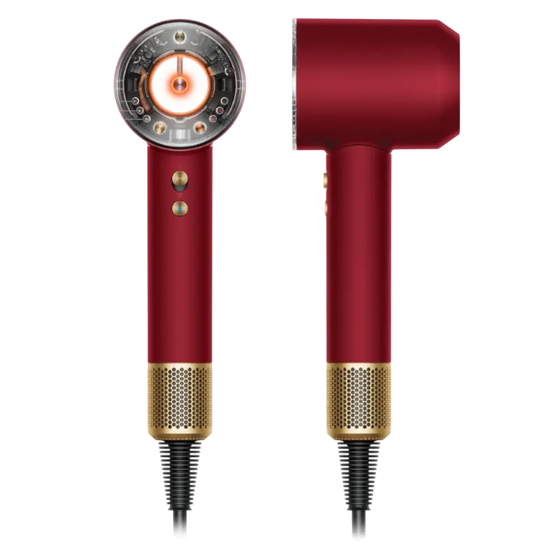 Uscator de par Dyson HD16 Red Velvet/Gold, vedere laterală