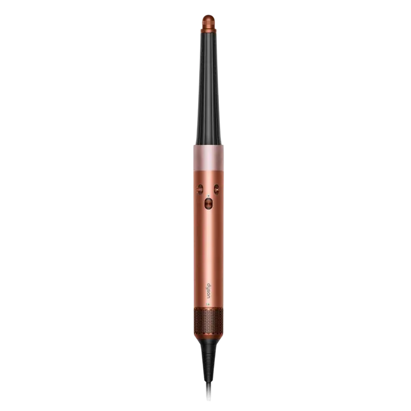 Set styler cu aer cald Dyson HS08 i.d. Multi-styler și uscător Amber Silk / Pink Champagne, vedere laterală