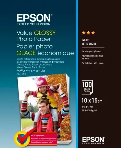 Hârtie foto Epson 10x15, 183gr, 100 sheets - Value Glossy