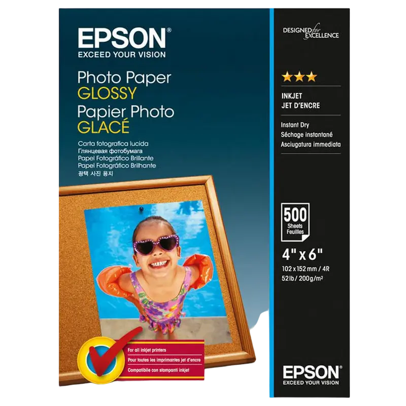 Hârtie foto Epson 10x15, 200gr, 500 sheets - Glossy