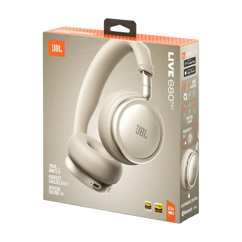 Căști fără fir JBL Live 680NC, Champagne, vedere alternativă