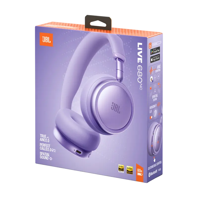 Căști fără fir JBL Live 680NC, Mov, vedere alternativă