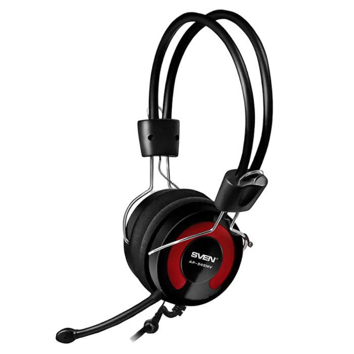 Headset SVEN AP-545MV with Microphone, Black-red, 2 x 3,5mm jack (3 pin)