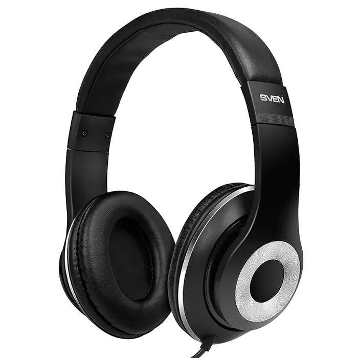 Headset SVEN AP-930M with Microphone on cable, 3,5mm jack (4 pin), black-silver