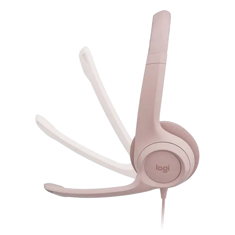 Casti Logitech H390 roz, USB cu microfon, ambalaj